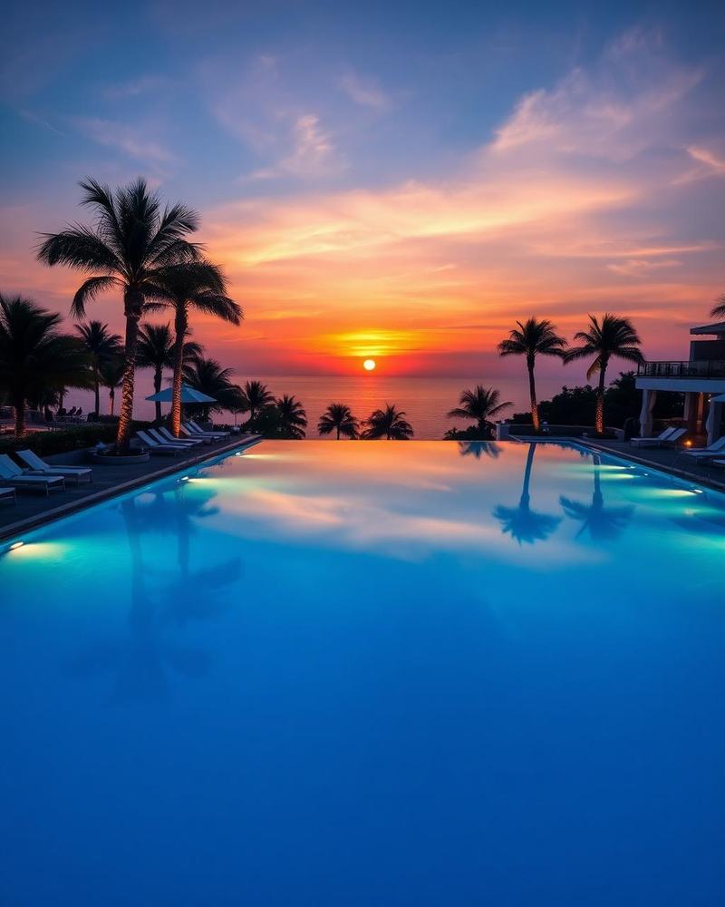Infinity pool at sunset